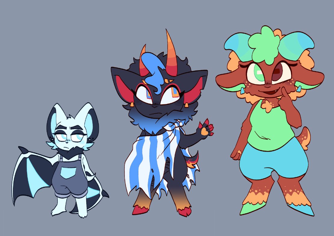radiospladio's tweet photo. my character contributions to #deadonthescene not including two who need to be redrawn, ill post them later 👍

left to right: chip, rio, mickey, seeko, and bo https://t.co/0kQ6KqMdFp