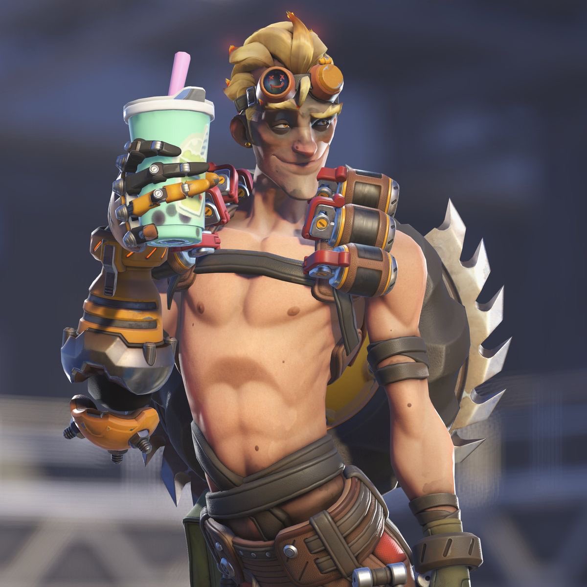 Jamieslovr's tweet photo. Whoever designed Junkrat to be shirtless all the time THANKYOU SO MUCH this was like the best possible outcome ever 🤤 https://t.co/azWpT97uDB