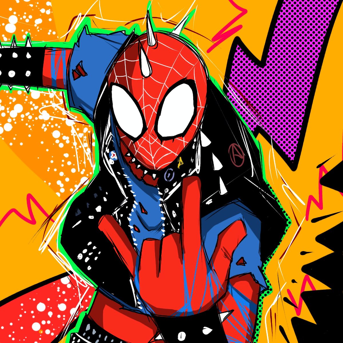 Reforgege's tweet photo. SpiderPunk 🤘🕸
#spiderman #spiderverse #Marvel #commissionㅤ https://t.co/lF1lUEoIcV