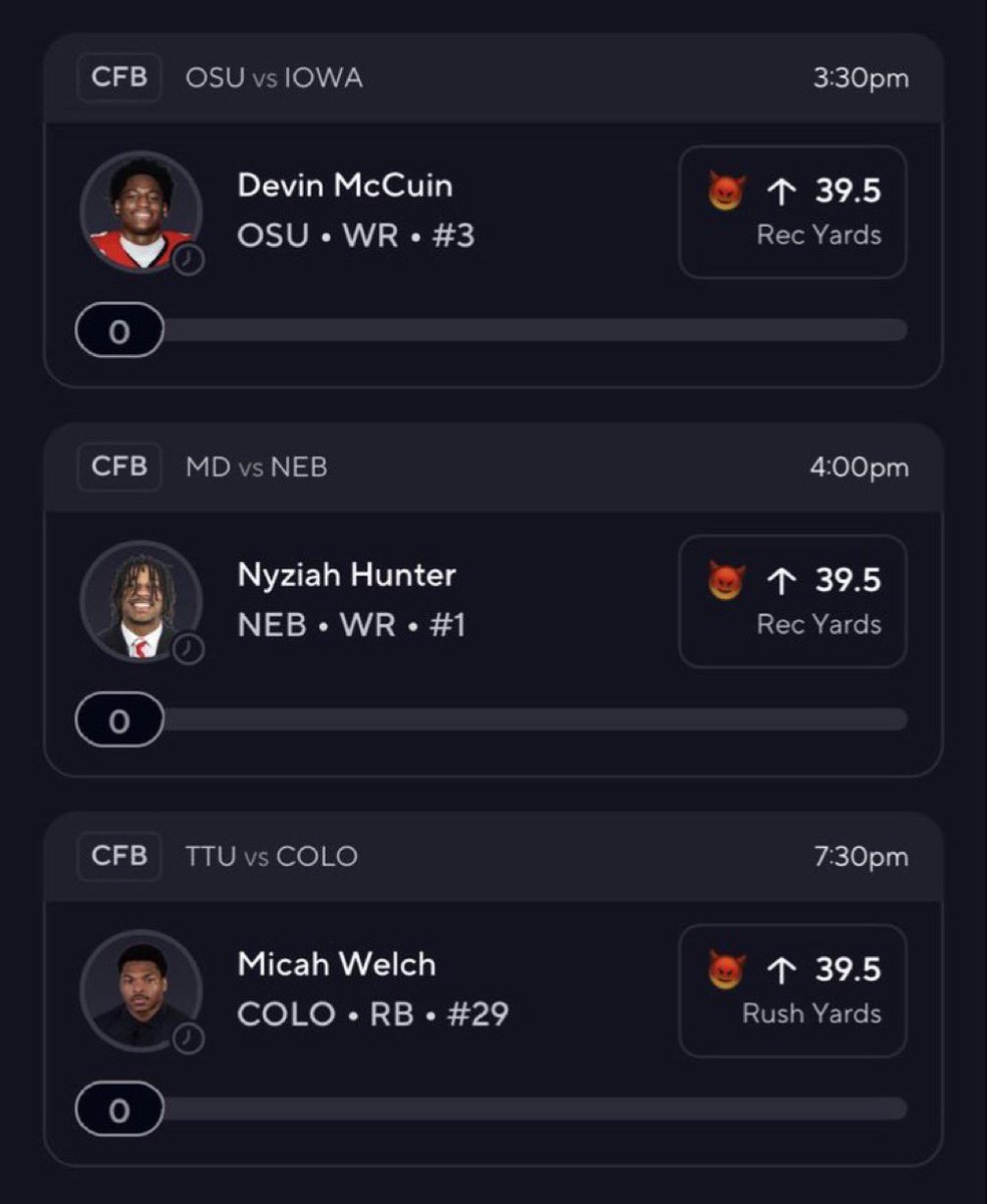 Davisparlay's tweet photo. 🔥 3-LEG CFB PROP PLAY 🔥

🏈 Devin McCuin — Over 39.5 Receiving Yards
🏈 Nyziah Hunter — Over 39.5 Receiving Yards
🏈 Micah Welch — Over 39.5 Rushing Yards

🎯 Three player props. One ticket.

#CFB #CollegeFootball #CFBPicks #PlayerProps #SportsBetting #BettingPicks #FootballPicks #SportsPicks #NCAAF #BettingCommunity