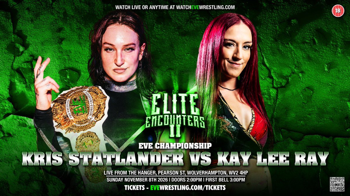 WillOspreay's tweet photo. Massive announcements off the back of @ProWrestlingEVE show last night.

Our main event for our debut in Wolverhampton at The Hanger.

@KLR_KayLeeRay Vs @callmekrisstat for the EVE Championship 

@Skyebyee makes her return being part of the weekend

And Tag Titles are on the line as Hyper Active take on French Art

Whether it’s London or The Midlands we are the best promotion in the U.K. regardless of gender.

https://t.co/SWpFZduXIf