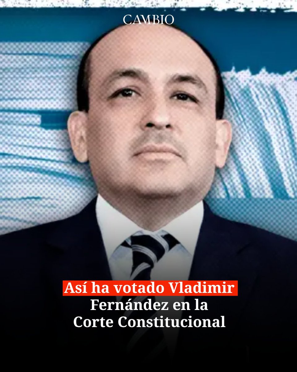 estoescambio's tweet photo. ⚖️ Radiografía al magistrado Vladimir Fernández: ¿cómo ha votado desde su llegada a la Corte Constitucional? Un repaso detallado a sus ponencias, salvamentos de voto y las decisiones clave que han marcado su postura en el alto tribunal.

Lea el informe en: https://t.co/XAeh37RrIV https://t.co/V3jcNAea9n