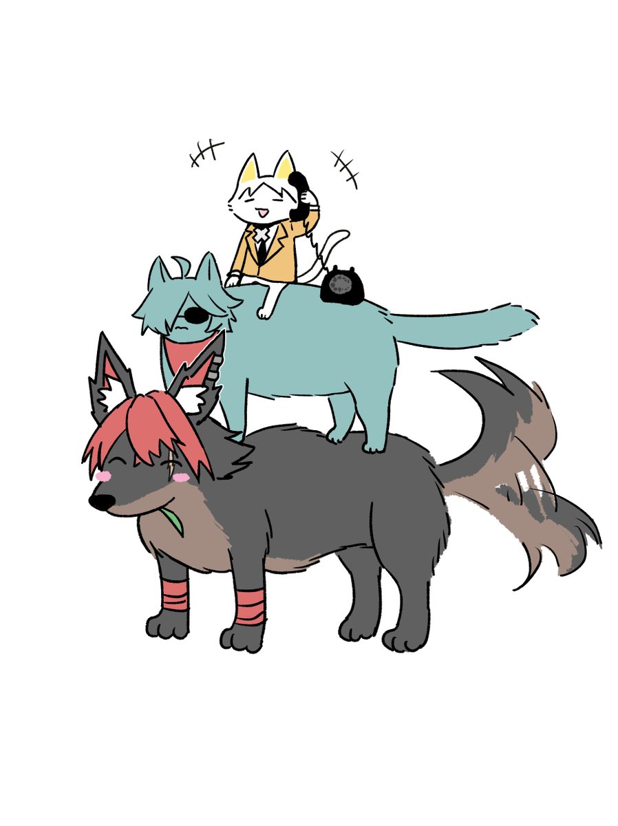 fuyufuyufufu's tweet photo. 🐕🐈🐈 https://t.co/kV5bKuADrT