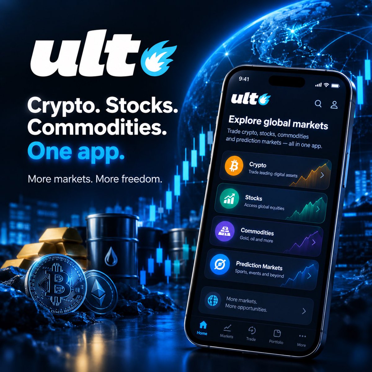luca87m's tweet photo. Crypto, stocks, commodities and more, all in one place. 🌐

What I like about @UltApp is the idea of making different markets accessible without making the experience unnecessarily complicated.

One app. More markets. More freedom. ⚡️

@UltMarkets
#Cronos #UltApp https://t.co/WP7oXIS0ZN