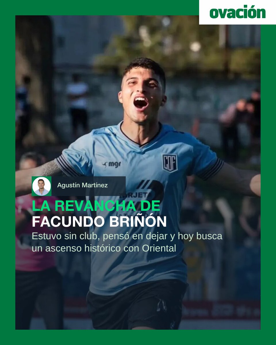 ovacionuy's tweet photo. 👉 La revancha de Facundo Briñón: estuvo sin club, pensó en dejar y hoy busca un ascenso histórico con Oriental

⚽ El gran presente de su equipo, los momentos de incertidumbre que atravesó, la oportunidad que la pandemia frustró en España y el crecimiento de la institución desde la llegada de la SAD.

🔗 Encontrá la nota en el 𝗹𝗶𝗻𝗸 𝗲𝗻 𝗯𝗶𝗼.