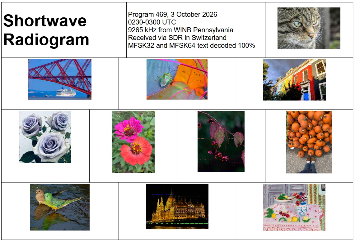 SWRadiogram's tweet photo. Results from the 0230-0300 UTC broadcast, 9265 kHz from WINB Pennsylvania, received via SDR in Switzerland. https://t.co/v1fuZJywW5