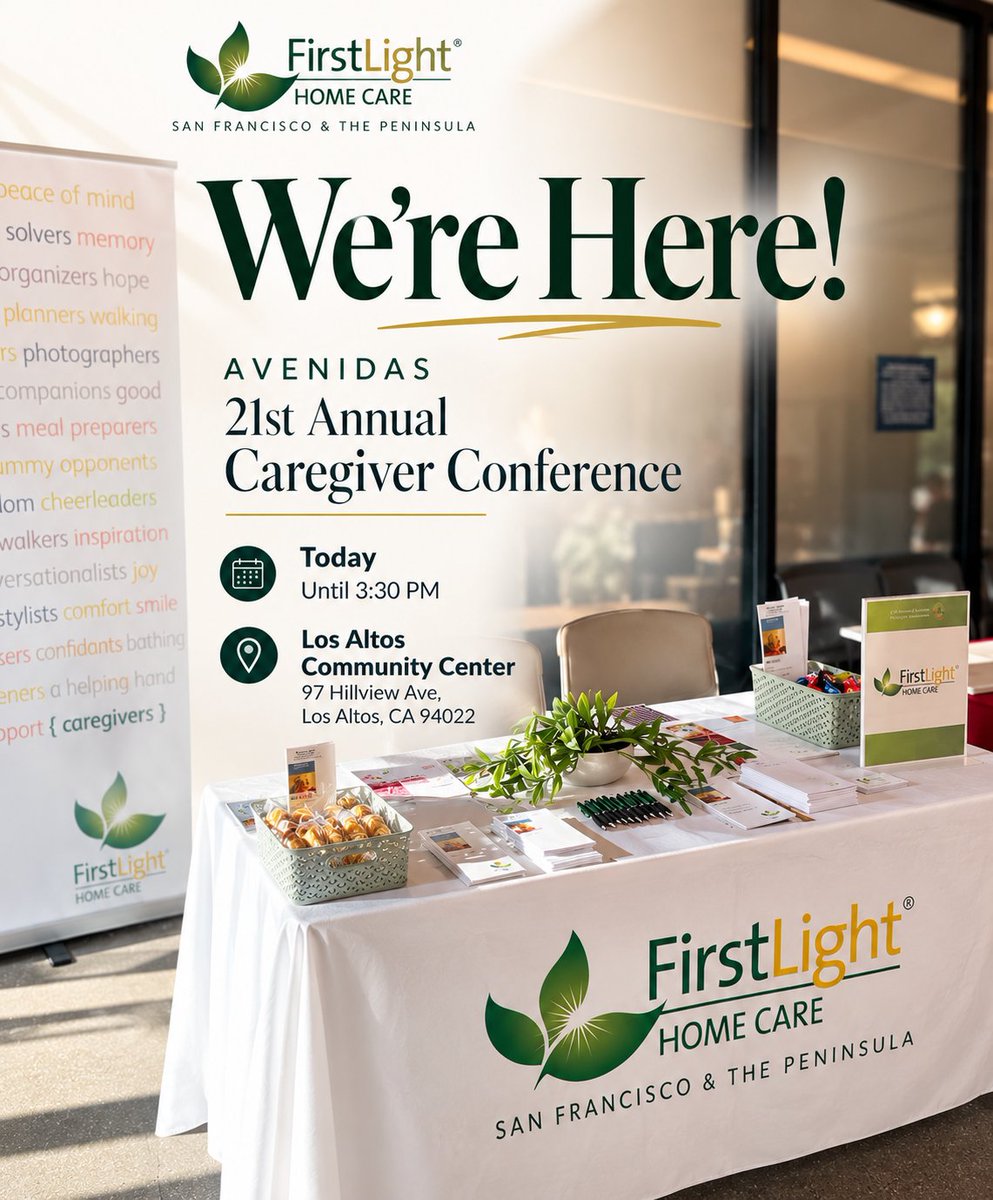 FLHC_Peninsula's tweet photo. Today is all about empowering family caregivers through knowledge, resources, and resilience.
📍 Los Altos Community Center
⏰ Today until 3:30 PM
👋 If you’re at the conference, come find FirstLight!
💚 We’d love to see you!
#Avenidas #CaregiverConference #CaregiverSupport https://t.co/Pe3cCme9hq