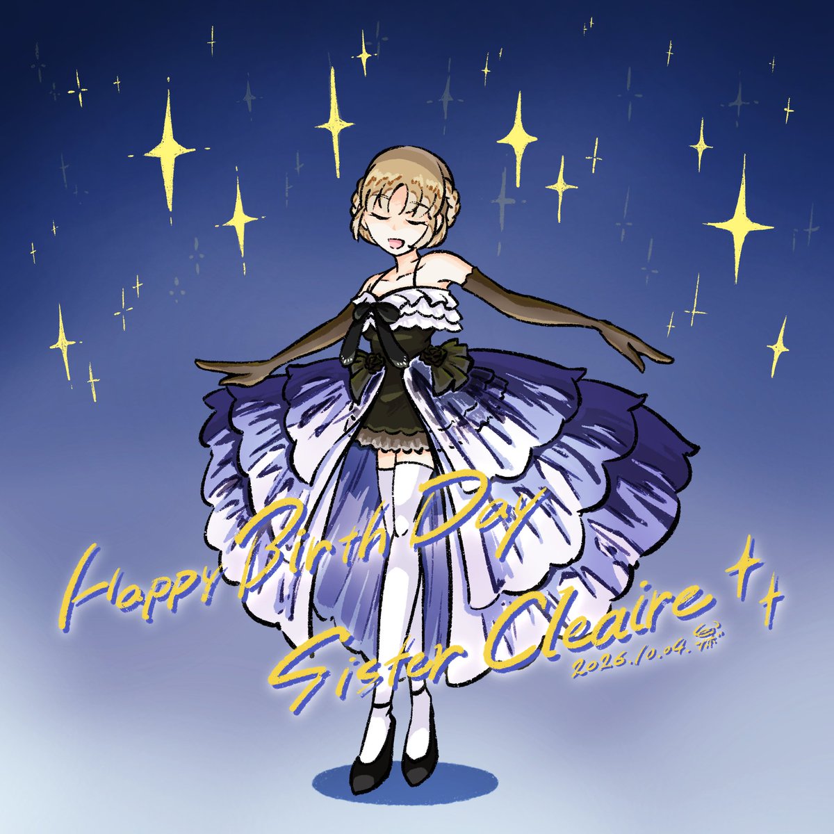 kwgt_nb's tweet photo. クレアさんお誕生日おめでとうございます！
ドレス衣装が何気に好き
#シスター・クレアのお誕生日2026
#描いたよクレアさん https://t.co/vY8XHuRBwi