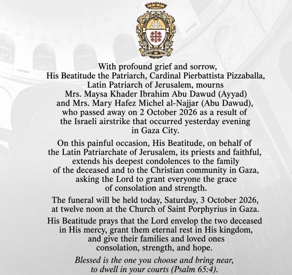CarriePrejean1's tweet photo. @BishopBarron Please say something about the two Catholic women who were murdered in the middle of the night by the terrorist state of Israel. https://t.co/enGIlsvtQg