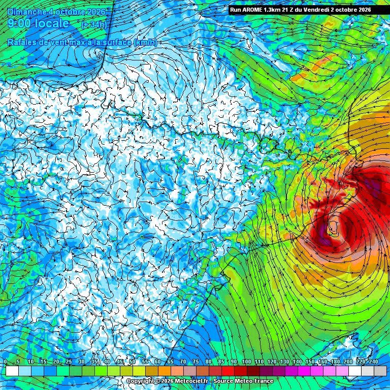 MeteOIot's tweet photo. #NOAA possibilitat de formació d'un cicló tropical
Poc probable (20%), però fa palès la complexitat de la situació i el seu potencial.. i ràfegues de vent en superfície del model Arome. https://t.co/XwoIsM6Udh
