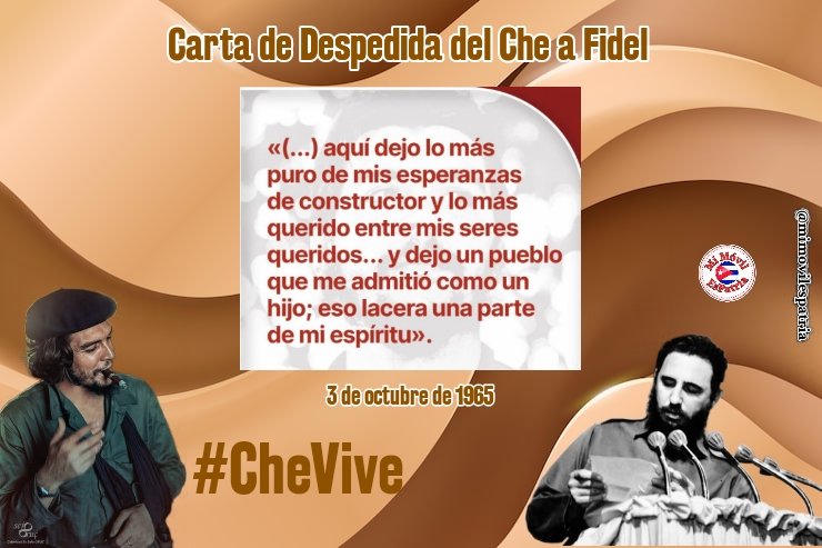 cubana175765384's tweet photo. 🇨🇺 3 de octubre de 1965
 #Fidel estremeció a #Cuba al dar a conocer la carta de despedida del #Che. https://t.co/7CndEoFJjB