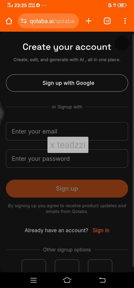 teadzzi's tweet photo. @sagiguerls sign up use gmail. https://t.co/uYQDW68vvV