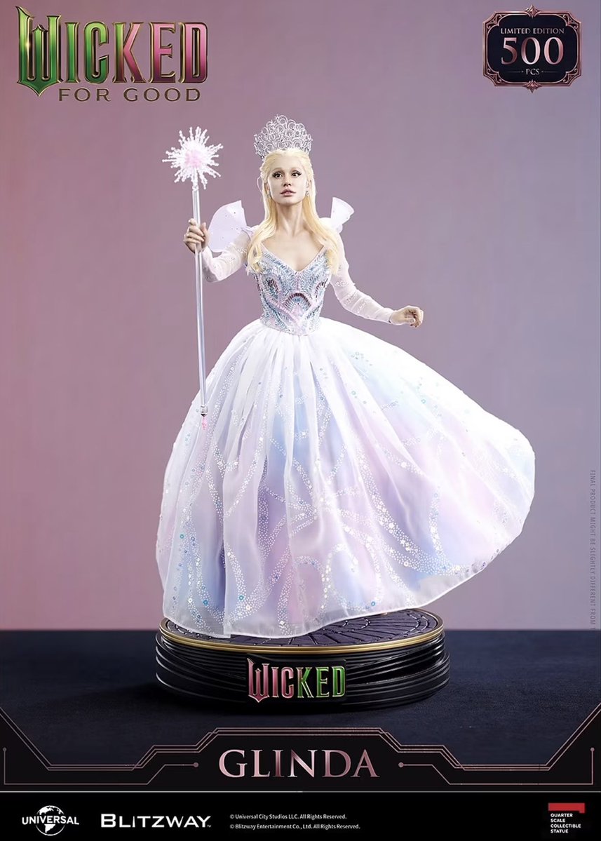 wicked_updates's tweet photo. Blitzway has announced a Limited Edition Glinda 1/4 Scale Statue. 

Only 500 will be available worldwide, with a retail price of $1,099 USD https://t.co/B5JHITYVch