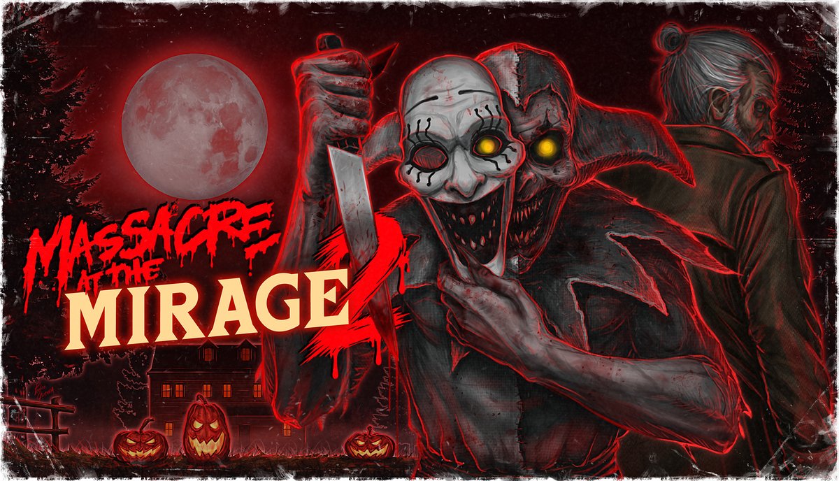 TaintedPact's tweet photo. I am so fucking excited to share this. The official capsule art for Massacre At The Mirage 2. Handcrafted by Pedro Guerra. An absolutely beautiful piece of art he's been working on for weeks.

Any devs out there who need art, hit him up.
https://t.co/OTQrpkH1c6

#indiegame #indiegamedev #PSX