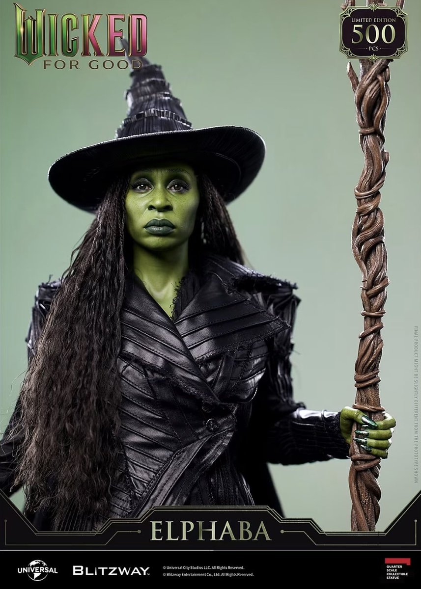wicked_updates's tweet photo. Blitzway has announced a Limited Edition Elphaba 1/4 Scale Statue. 

Only 500 will be available worldwide, with a retail price of $1,099 USD https://t.co/uol4o9gZxx