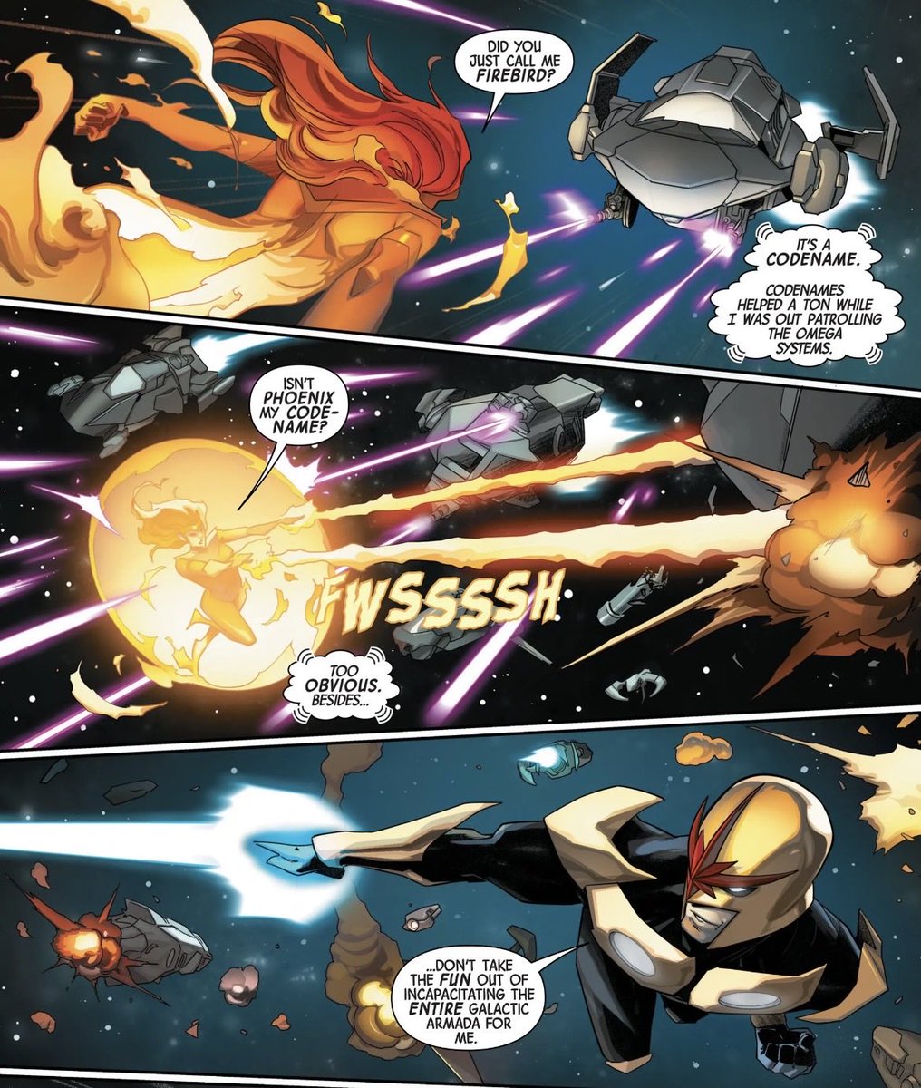 ArchivesJean's tweet photo. Jean and Nova.  Their friendship should be explored more.  #xmen #jeangrey https://t.co/zqxEaG7g4n
