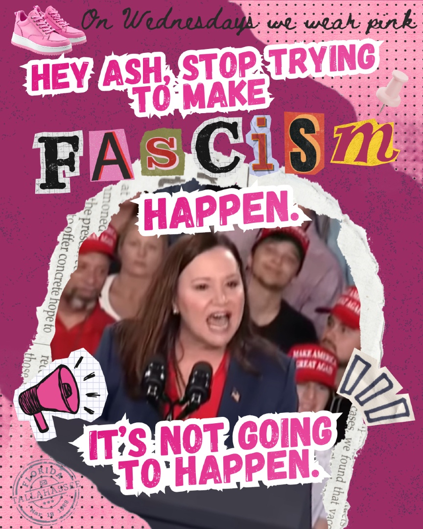 AngieNixon's tweet photo. A message to our resident mean girl. Stop trying to make fascism happen. #MoodyCantSitWithUs #AngieForFlorida https://t.co/ItRorNM2YX