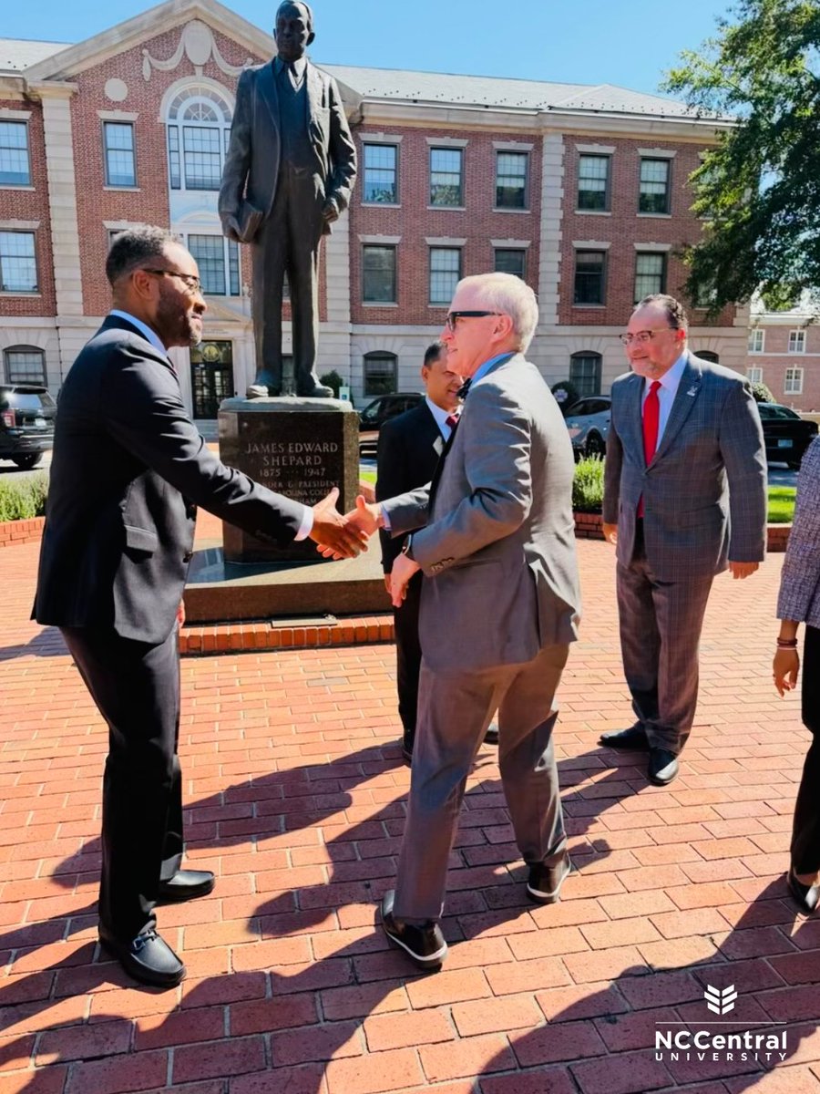 NCCU's tweet photo. #NCCUCommunityPartnerships | Chancellor Dixon and NCCU leaders welcomed Duke Health leaders to campus to discuss existing collaborations and opportunities to strengthen partnerships in research, health education and community impact.

#WeAreNCCU | @EagleInChief13 @DukeHealth https://t.co/aJ0NYXdCSP