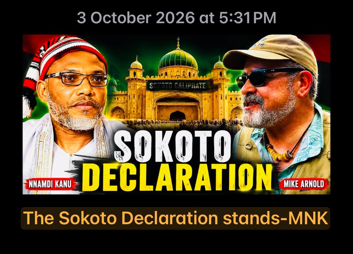AloyEjimakor's tweet photo. BREAKING: “Onyendu Mazi Nnamdi Okwu Kanu’s Special Counsel, Aloy Ejimakor, Esq., publicly announced that he had been authorised by Onyendu Mazi Nnamdi Okwu Kanu to disclose that Onyendu had been working with Mike Arnold and that they had drafted the Sokoto Declaration together.” - Emma Powerful, on behalf of Mazi Nnamdi Kanu, 3rd October 2026.