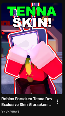 fellarobux's tweet photo. i hope that when soul gets the game back they do a massive purge on a lot of the blatant copyright infringing   skins ESPECIALLY shit like this i dont care if its dev exclusive or not lmao that is literally just tenna from deltarune dude https://t.co/ozW3PJPpGE