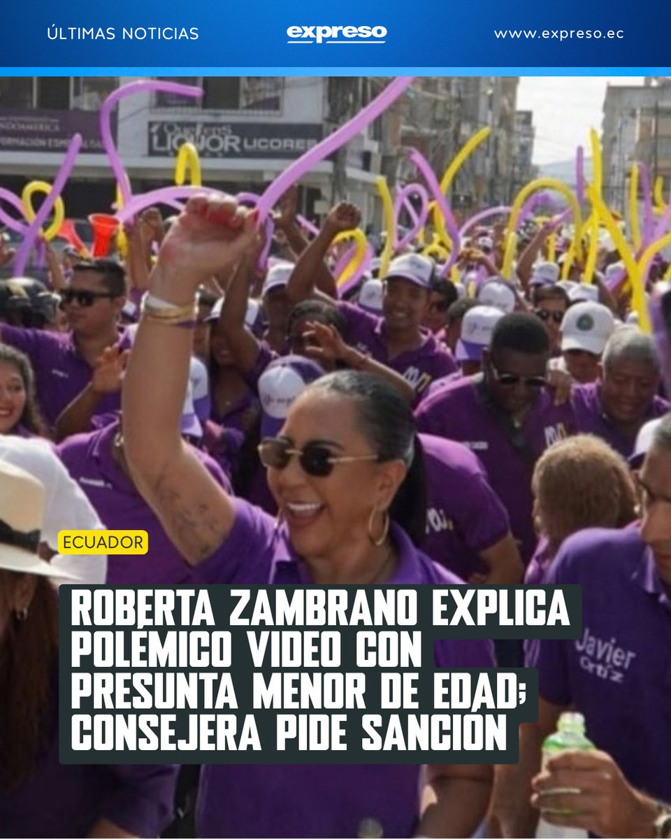 Expresoec's tweet photo. Roberta Zambrano negó los señalamientos por un polémico video y presentó a la mujer involucrada, quien afirmó ser mayor de edad. El caso llegó al CNE.

Lee más 👇 https://t.co/2rxe7sQotb https://t.co/L2g5ynHUnl