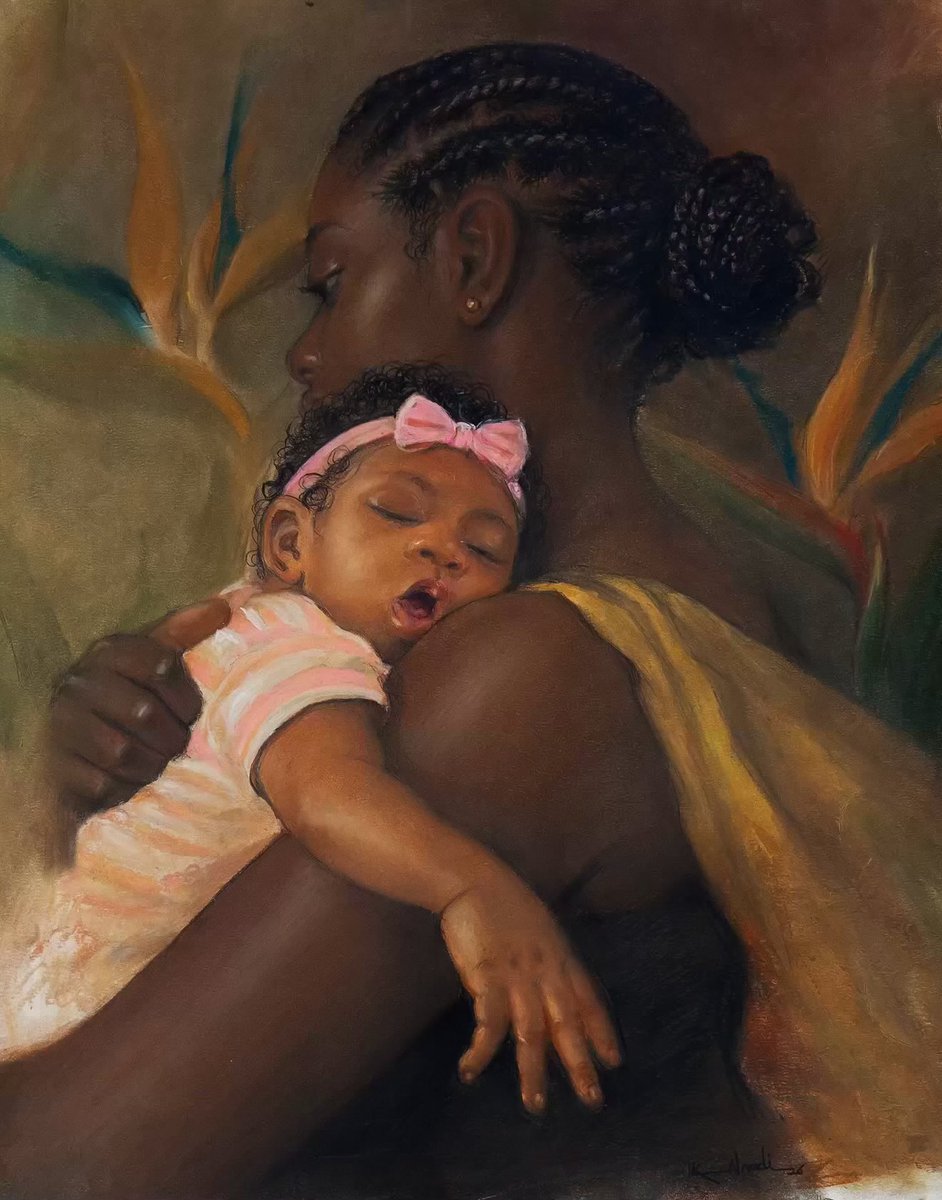 NnadiArts1's tweet photo. To the 1% who stopped to look: I painted my wife and daughter in my own way. https://t.co/hS5lkOarEw