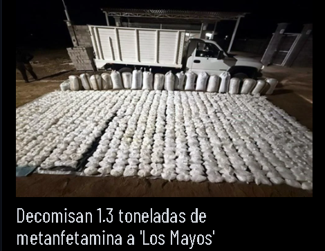 gilbertolozanog's tweet photo. Ayer hubo un decomiso de 1.2 toneladas de metanfetaminas de la MAYIZA.
Aún recuerdo a UN PEJENDEJO que aseguraba que en México no había narcolaboratorios.
Era tan NARCOPOLITICO, que pidio abrazos y no balazos para los CAPOS, despues los visitaba directo a su cuna, atendía a las familias de los capos, los liberaba cuando por error eran capturados.
Solo Sheinbaum defiende a la MIERDA DE LÓPEZ.
ESTA COLUDIDA