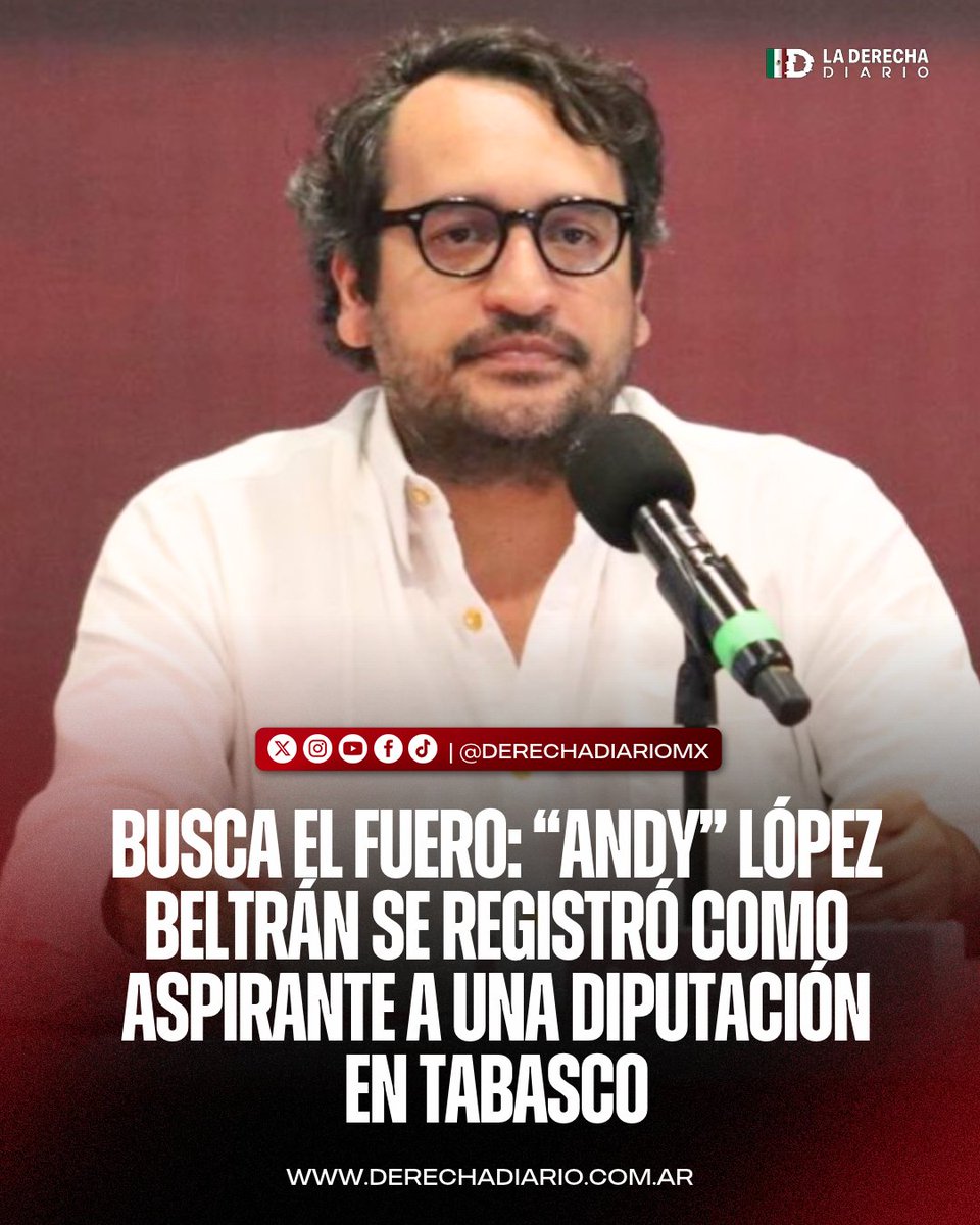 DerechaDiarioMX's tweet photo. 🚨🇲🇽🇺🇸 | LE URGE EL FUERO: El júnior huachicolero "El Andy" López Beltrán se registró como aspirante a diputado en Tabasco en busca de la protección del fuero ante los escándalos que lo ligan con investigaciones en EE.UU. por huachicol. https://t.co/dy7AXsh7OQ