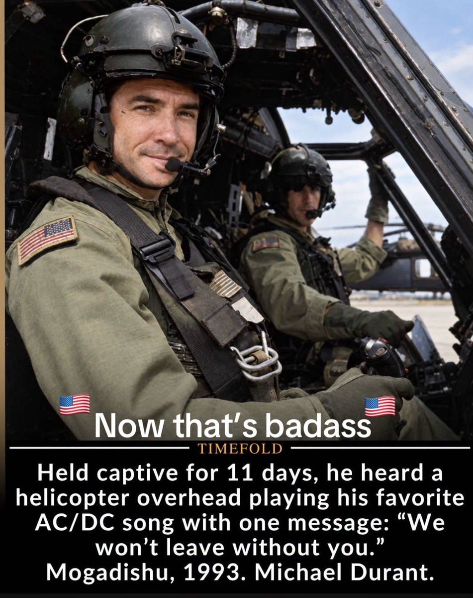 Loveof1776's tweet photo. Michael Durant is a retired Chief Warrant Officer 4 in the U.S. Army and a veteran of the Battle of Mogadishu, which occurred on October 3, 1993. He served as a pilot for the 160th Special Operations Aviation Regiment, known for its elite capabilities.

Durant piloted the Black Hawk helicopter named "Super Six Four."
During a mission to capture high-value targets in Mogadishu, his helicopter was shot down by a rocket-propelled grenade (RPG).

After the crash, Durant defended himself with an MP5 submachine gun until he was captured by enemy forces. He was held as a prisoner of war for 11 days.

Durant sustained serious injuries, including a broken femur and crushed vertebrae. He was eventually rescued and returned to the U.S., where he continued his military career.
 
His experiences were later depicted in the book "In the Company of Heroes" and the film "Black Hawk Down," which dramatized the events of the battle.

After retiring from the military, Durant became a businessman and author. He founded Pinnacle Solutions, an engineering services company, and continues to share his story through speaking engagements.

The Battle of Mogadishu took place on October 3–4, 1993, in Mogadishu, Somalia, between U.S. forces and Somali militia fighters during Operation Gothic Serpent. Key events included a planned raid to capture Somali warlord Mohamed Farah Aidid's lieutenants, which escalated into an overnight standoff after Somali insurgents shot down two U.S. Black Hawk helicopters using rocket-propelled grenades, leading to 18 U.S. deaths and hundreds of Somali casualties.