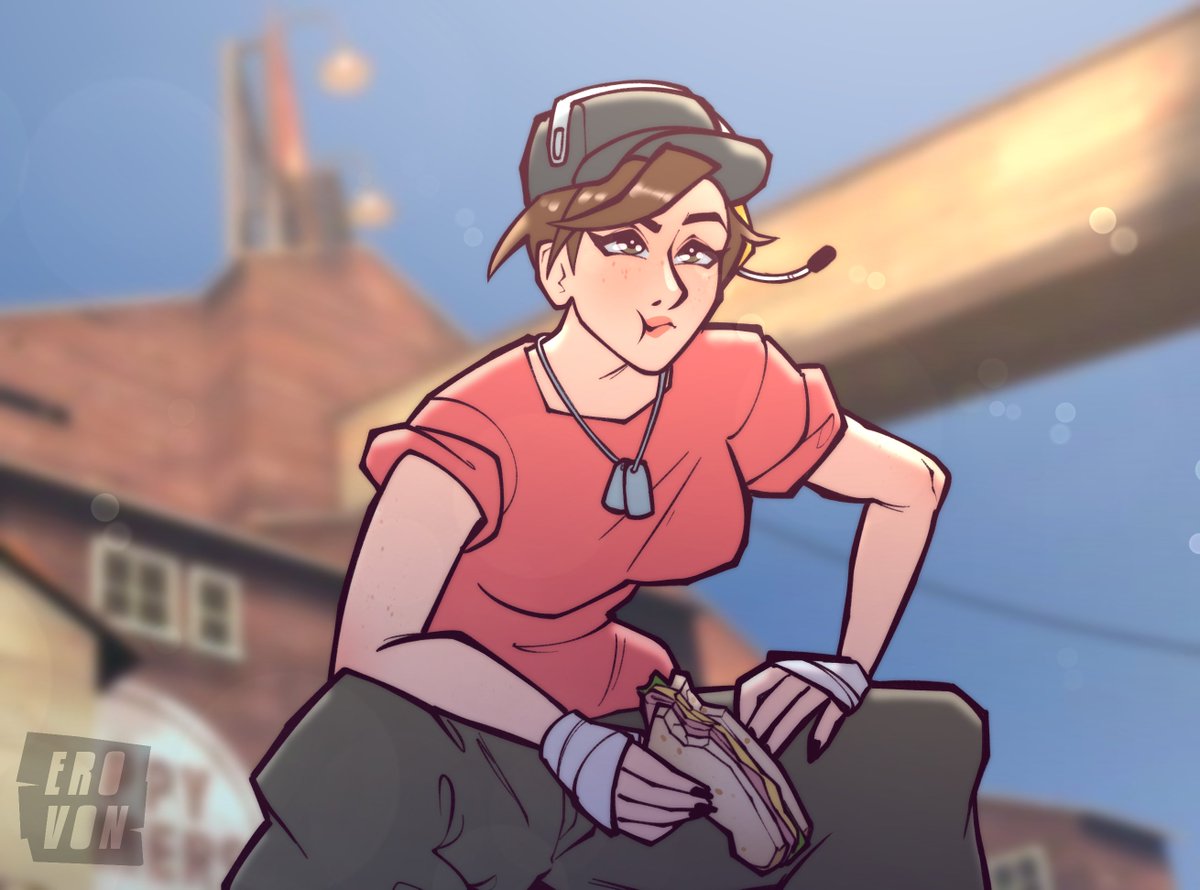 Erovon_ow's tweet photo. She's kind of a big deal 😳
.
#Teamfortress2 #tracer #Overwatchfanart https://t.co/Zw5QhlGm6y