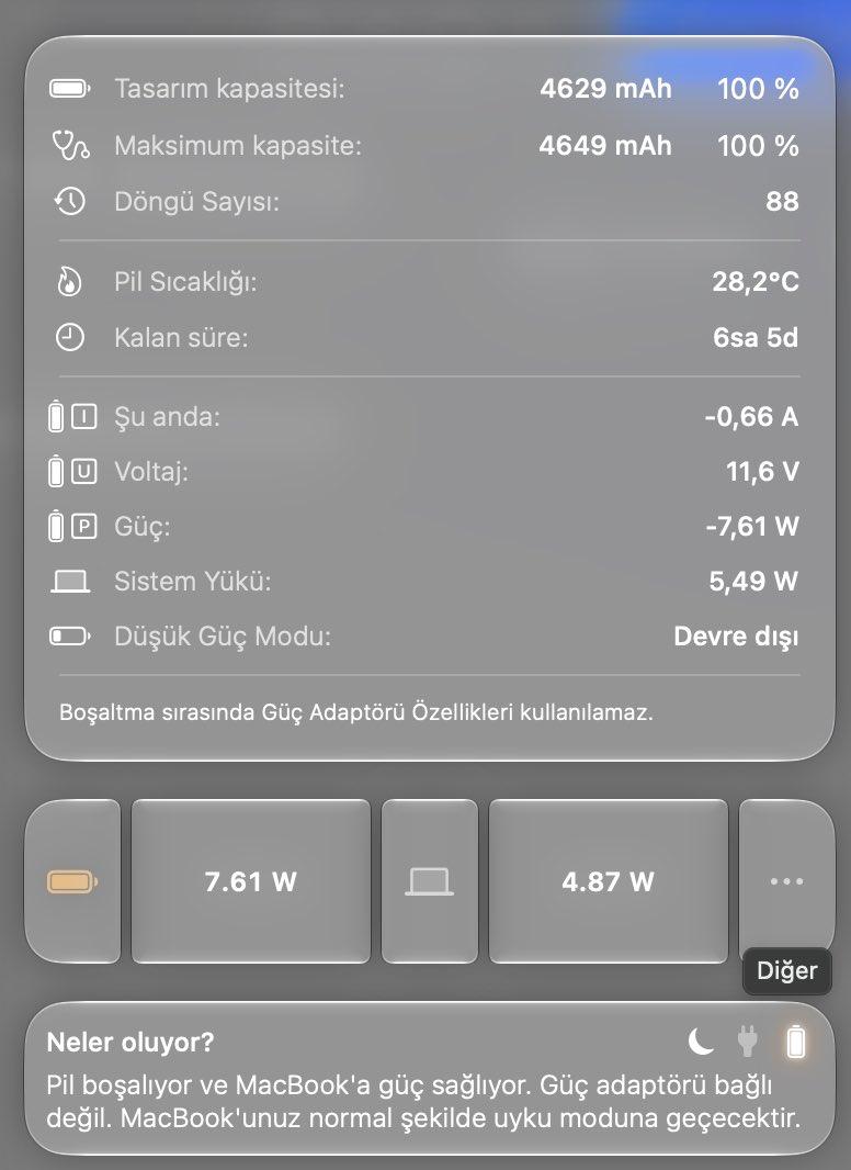 SerkanHQ's tweet photo. @yigitech @oO01iIlL Macwake’de pil sağlığı kısmına döngü ve sıcaklık haricinde, bunlar gibi bilgileri de ekleyebilir misiniz hocam. https://t.co/hwvZ9rZvVU
