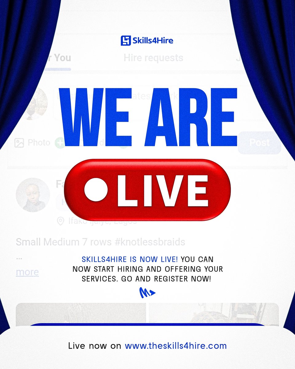 skills4hire's tweet photo. WE ARE OFFICIALLY LIVE! 

The wait is over, Skills4Hire is now LIVE

Skills4Hire connects skilled professionals with hirers.

🌐 Get started now: [https://t.co/Kj1BcqY5EU](https://t.co/Kj1BcqY5EU) https://t.co/sAt9gnINTU