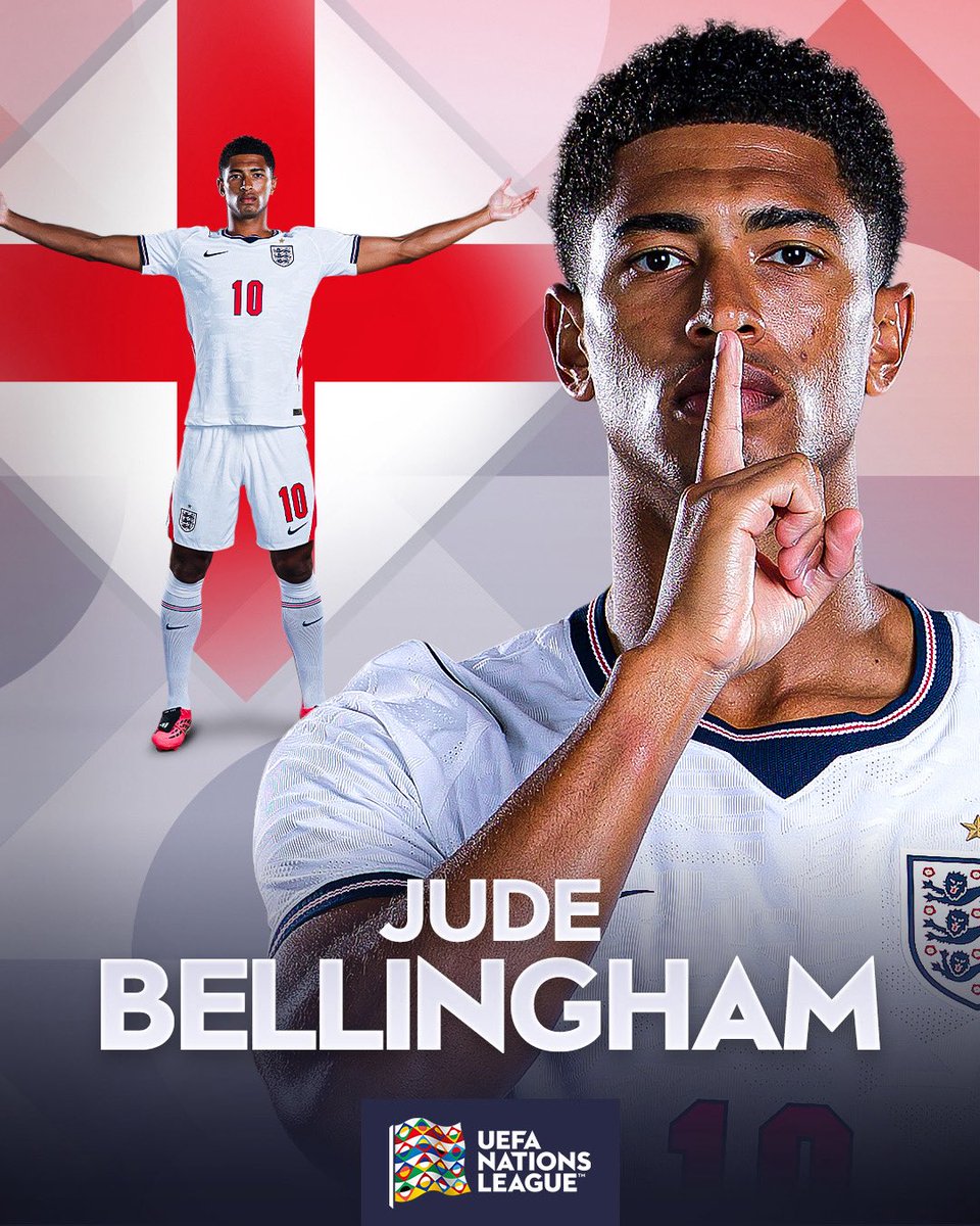 UEFAEURO's tweet photo. Bellingham for England 💪

#NationsLeague https://t.co/cuarrJBtr6