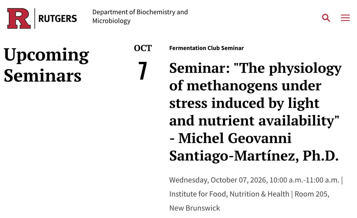 GeoSantiagoM's tweet photo. I will be visiting @RutgersU–New Brunswick on Wednesday October 7th! #archaea https://t.co/xtZSxDrzkg