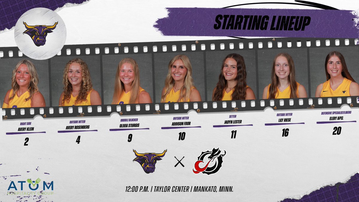 MinnStVBall's tweet photo. Here is the ATOM Hospitality starting lineup:
#RollMavs | #HornsUp https://t.co/uQVtfM7yOy