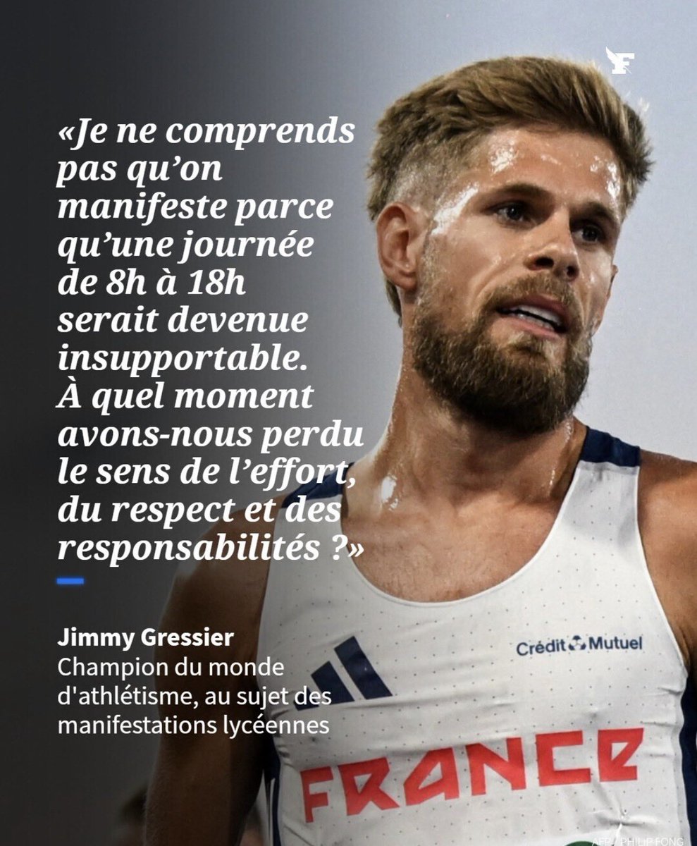 FraincartSarah's tweet photo. Si tu avais eu des journées de 8 h à 18 h, tu n’aurais jamais pu être le champion que tu es. C’est parce que tu as eu des horaires aménagés à l’école que tu vis de ta passion. Ne l’oublie pas.

On a tous le droit de découvrir qui l’on est en dehors de l’école. https://t.co/7ri7VPlqLk