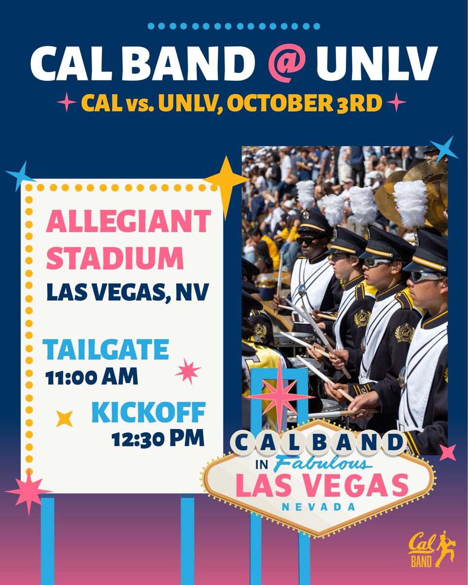 CalBand's tweet photo. Schedule vs. UNLV 📆

Go Bears! Beat the Rebels!

#CalBand #CalBandGreat https://t.co/kf9XXMHaSv