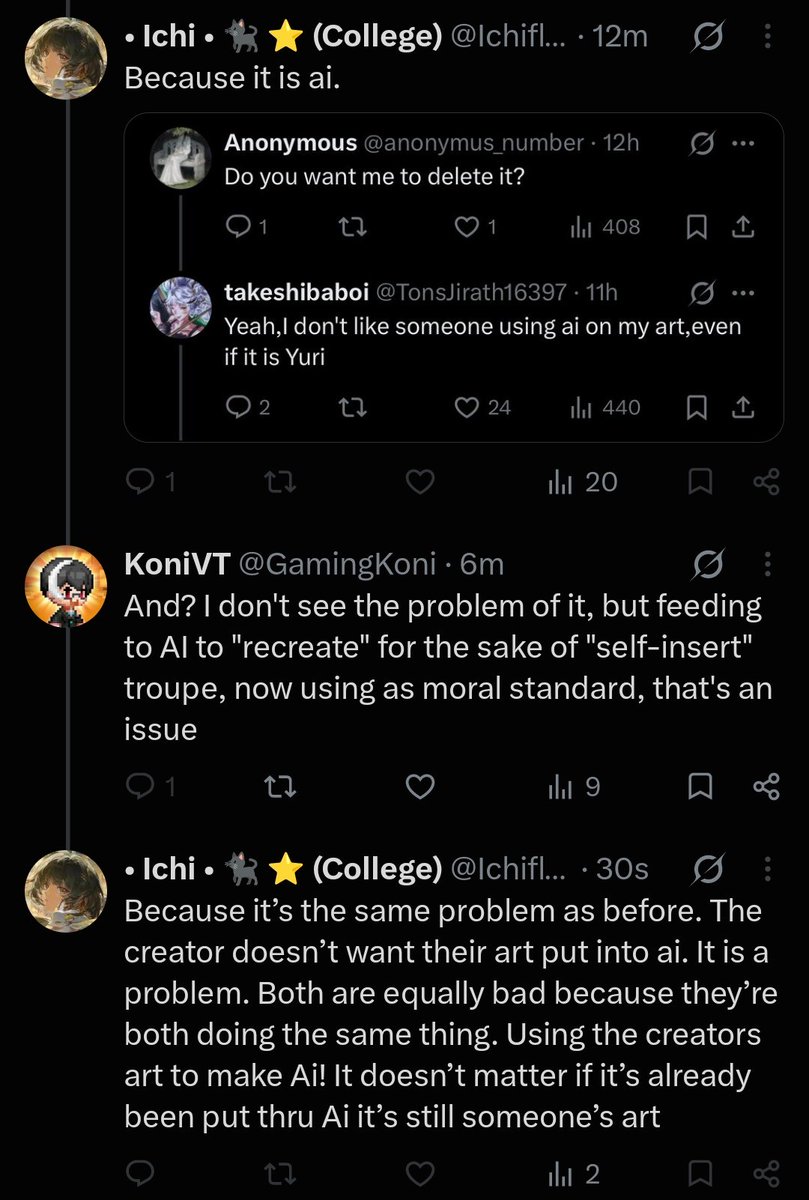 dailyggstrays's tweet photo. This literally got me laughing so hard 🤣🤣

AI has permanently mindfucked the brains of people and now this topic has gotten them infighting because of the dude actually supporting AI

0 days https://t.co/79QlSVU10G
