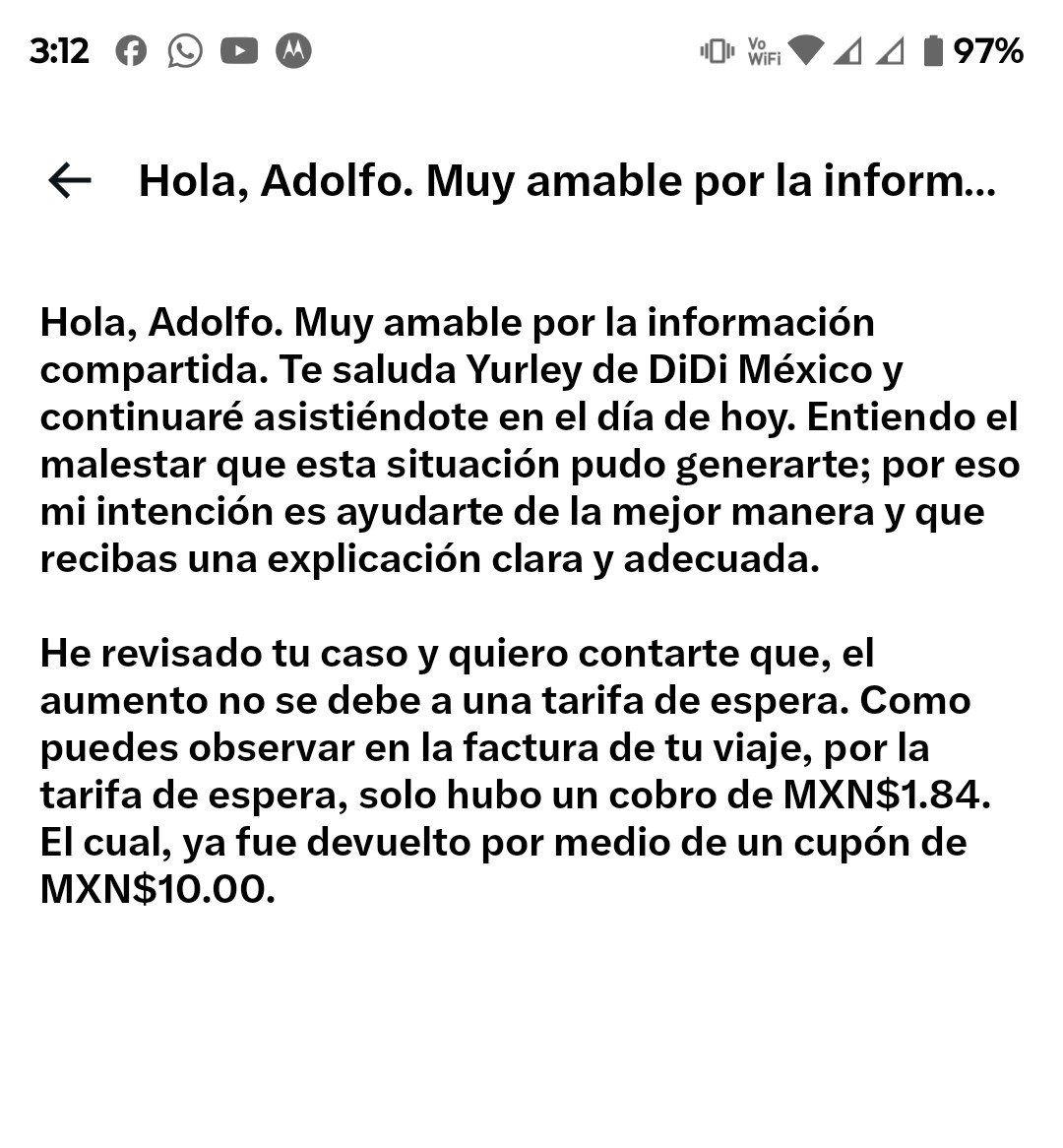 acortrejo12's tweet photo. ¿A cuántos más les han cobrado "tarifas acordadas" que nunca acordaron? En @DiDi_Mexico el viaje sube en efectivo, las pruebas no importan y las respuestas son de plantilla. Abran los ojos.
@AtencionProfeco @SEMOV_Edomex #DiDi https://t.co/9BTsQlzDfy