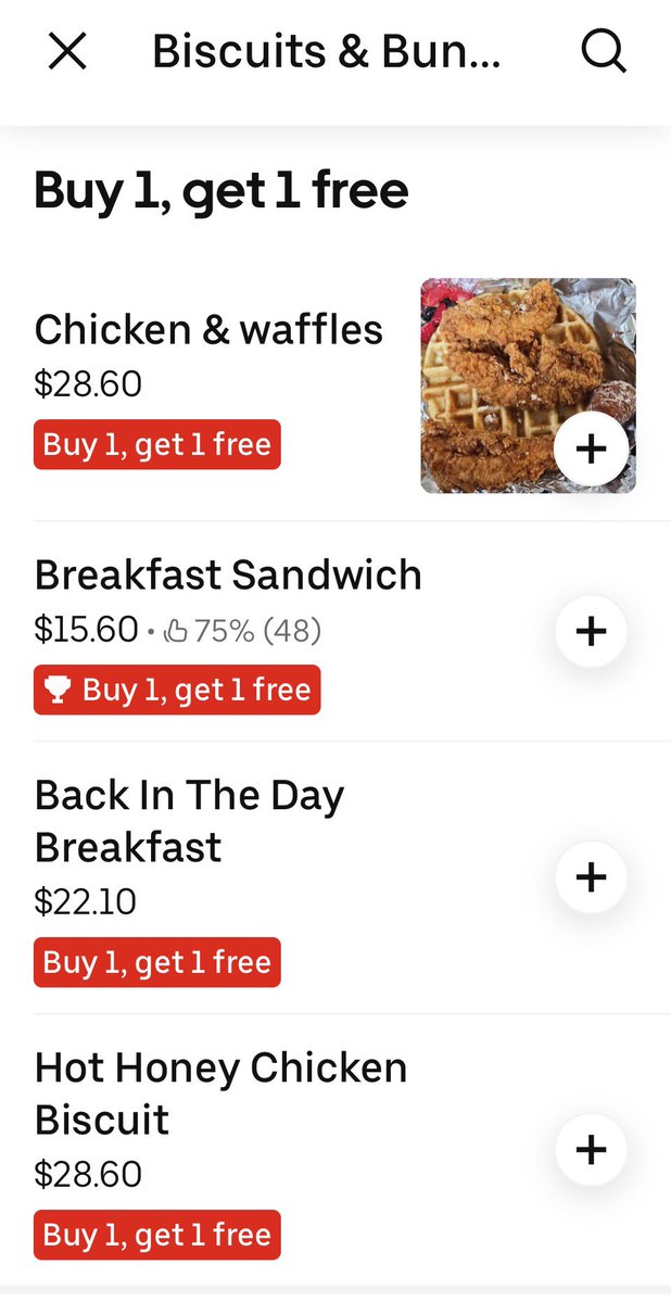 SkinnyInTheCity's tweet photo. We got our chicken, waffles, and sweet tea from Biscuits & Buns!!! 10/10 ๐ฅณ๐ฅณ #Uber #buyonegetonefree. https://t.co/94S5klcJqK
