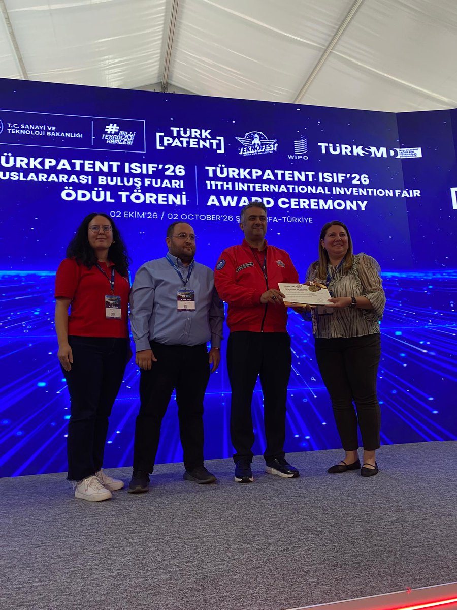 ttohitit's tweet photo. TÜRKPATENT ISIF’26 – 11. Uluslararası Buluş Fuarı’nda, akademisyenlerimiz Prof. Dr. Faruk Gökmeşe, Prof. Dr. Ebru Gökmeşe ve Öğr. Gör. Dr. Büşra Cebeci tarafından geliştirilen buluş, “En İyi 10 Buluş” arasında yer aldı.
@HituKurumsal @TURKPATENT https://t.co/WKR7LFmgrh