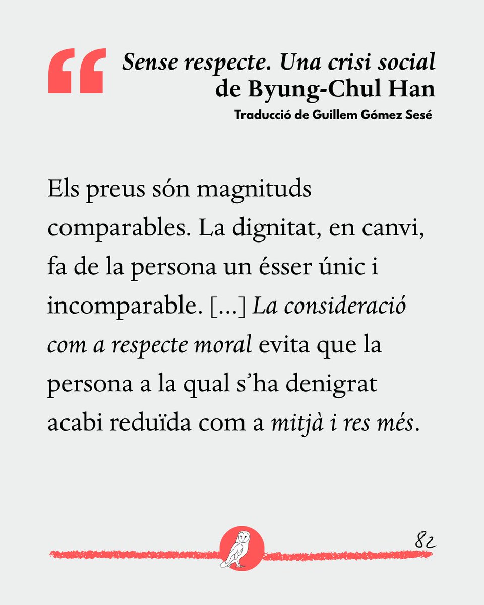 FiloEscola's tweet photo. Aquest assaig de Han que acaba de sortir investiga una qüestió molt pertinent que és la manca de respecte. En societats cada cop més polaritzades en què el món digital no ens permet veure el rostre de l'altre convé no perdre de vista ni el tacte ni la cortesia ni la dignitat. https://t.co/Fam1jyQbWm