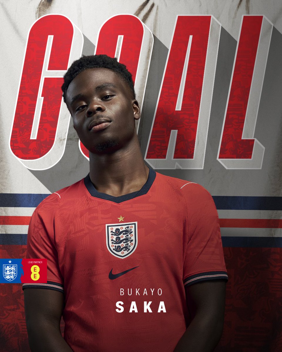 England's tweet photo. Arriving at the right time to tap home Bellingham's cross! ⏰ 

The #ThreeLions have been ruthless in front of goal! 👏 https://t.co/NwzP4Linus