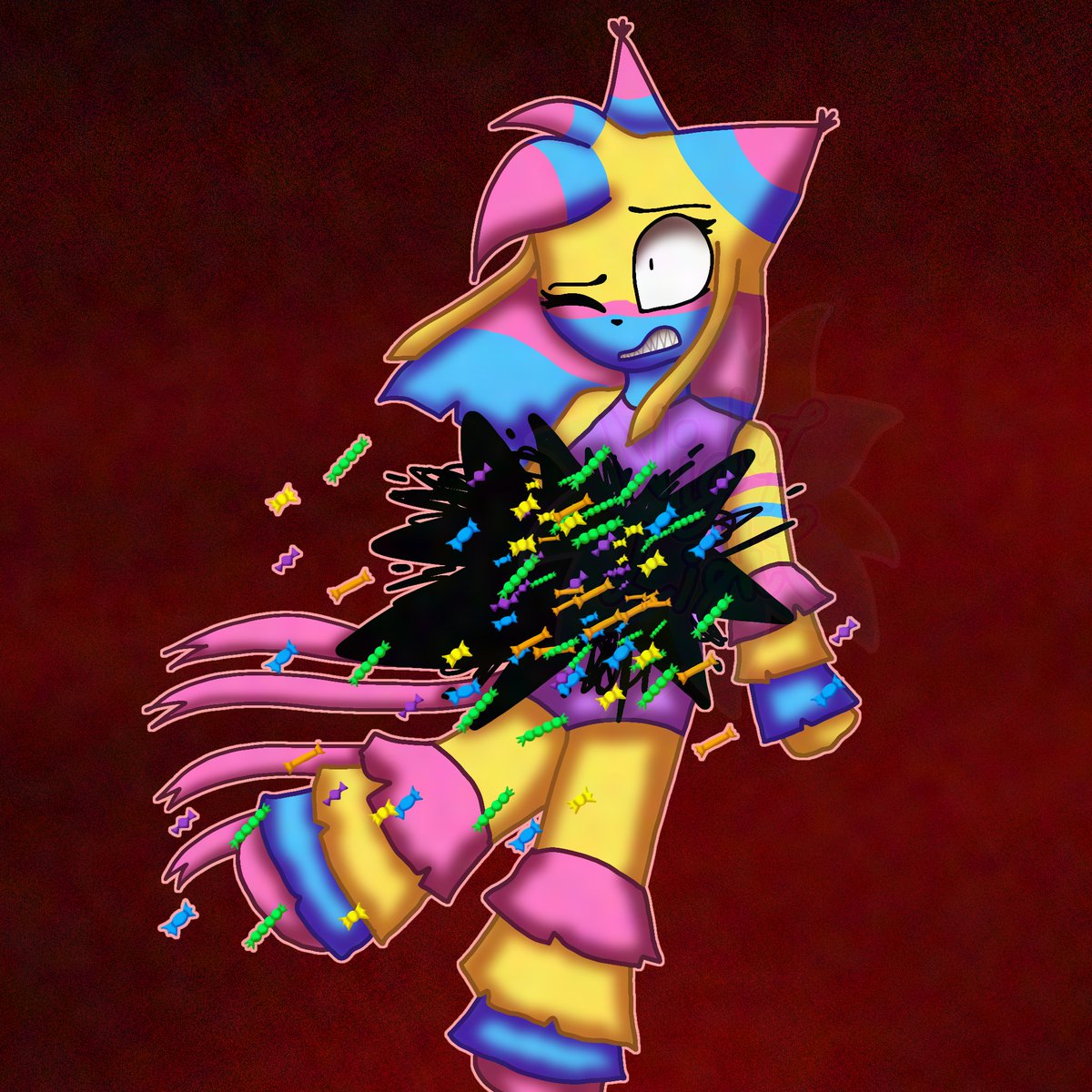 NightUvu's tweet photo. Día 3: Dulces🍭🍬✨️

Apenas me doy cuenta que ya no puse otros dulces qnq

#MoonWolfTober2026
#DandysworldYatta https://t.co/2FFBih7LxT