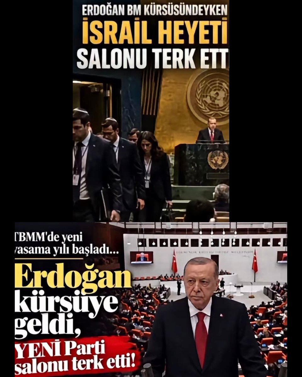 _mustafatatlisu's tweet photo. BM’de İsrail heyeti,
TBMM’de Özgür Özel ve heyeti salonu terketti… https://t.co/4BfLwTO5EK