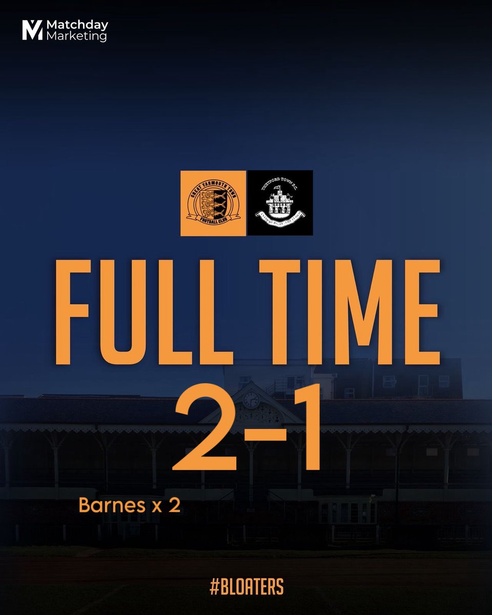 The_Bloaters's tweet photo. Through to the next round of the Senior Cup thanks to a solid performance against table topping Thetford. Two set pieces and two headers from Man of the Match Barnes sees us through even with Thetford scoring in injury time to reduce the arrears. 🧡🖤 https://t.co/sCJbtImomD