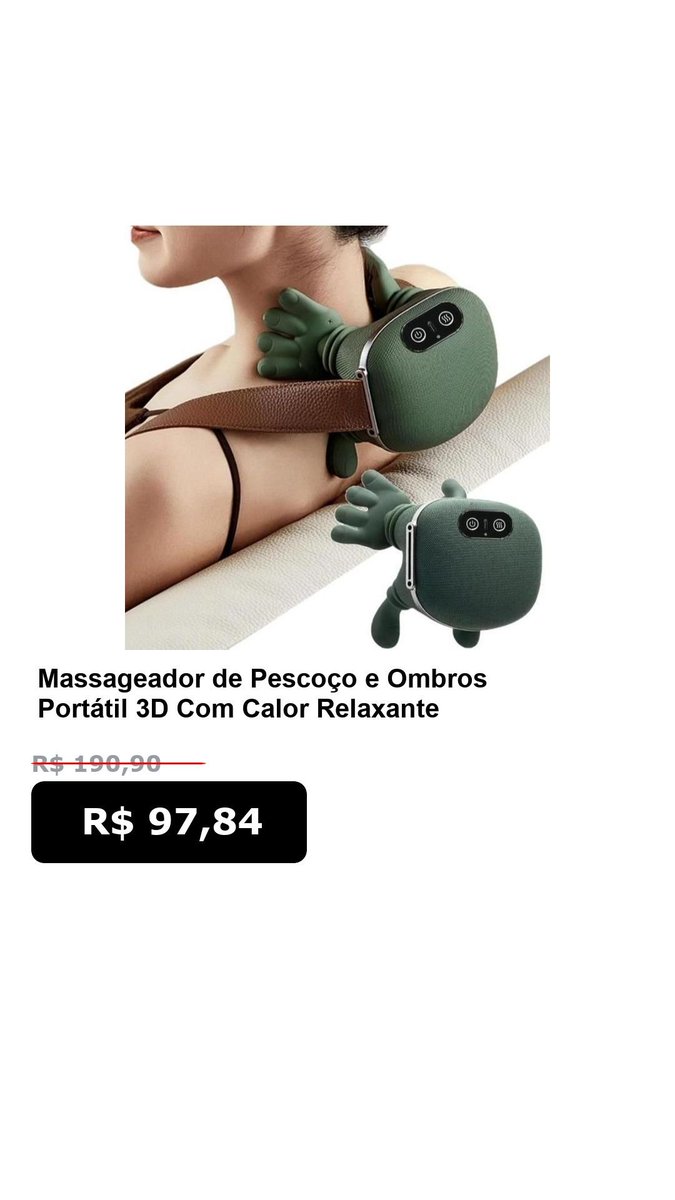 SoOfertasTop's tweet photo. Promo Shopee

🛍️ Massageador de Pescoço e Ombros Portátil 3D Com Calor Relaxante Massagem Profunda

📴 Com desconto de até 49%

De: R$ 190,90
*Por:* R$ 97,84

🔗 Compre aqui:
https://t.co/khvTz2fm5N https://t.co/XyEzJh7jMt