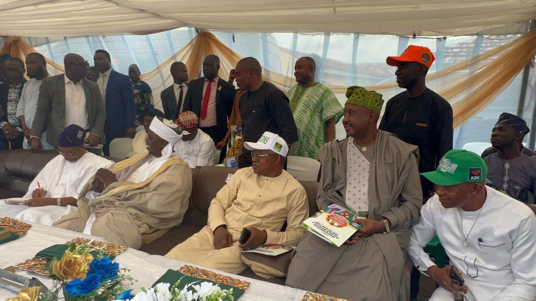 OLUWAREUBEN's tweet photo. ADC LEADERS ATTEND 16TH WALEEMATUL QUR’AN IN OYO TOWN

By Adekola Bola Adeoye

Ogbeni Rauf Aregbesola, National Secretary of the African Democratic Congress (ADC), led the party’s delegation to the 16th Waleematul Qur’an, Shahadatul Thanawiyah, 29th Anniversary, Commissioning of the School Building & ICT Centre, and Fundraising Programme of the Imam Daud Igi-Ogun Institute of Arabic and Islamic Studies in Oyo Town. He was accompanied by the ADC Oyo State Governorship Candidate, Oloye Taofeek Adegboyega Adegoke, FCA; the Oyo State Chairman, Rt. Hon. Afees Adelowo Jimoh; and other leaders of the party in Oyo State.

The ADC delegation joined Islamic scholars, traditional leaders, political leaders, community stakeholders, students, parents and other distinguished guests to celebrate the institution’s 29th anniversary, the 16th Waleematul Qur’an and Shahadatul Thanawiyah, as well as the commissioning of the new school building and ICT Centre. The occasion was held at Ori-Awo, Asipa Konbuko, Near Prison Yard, Iwo-Ate Road, Oyo, Oyo State, with His Imperial Majesty, Engr. Oba Abdulakeem Abimbola Owolade Elewu-Etu I, the Alaafin of Oyo, serving as the Royal Father of the Day.

The ADC Oyo State leadership congratulates Fadilatul Sheikh Al-Imam Daud Tijani Oladele Igi-Ogun, the management, teachers, students and the entire institute community on the successful celebration and commissioning. The occasion was a celebration of education, faith, knowledge and community development, and the ADC leadership was honoured to join other distinguished guests in marking this important milestone in the history of the institution.

ADC is my party.
Arise and Shine.
Solutions 2027.