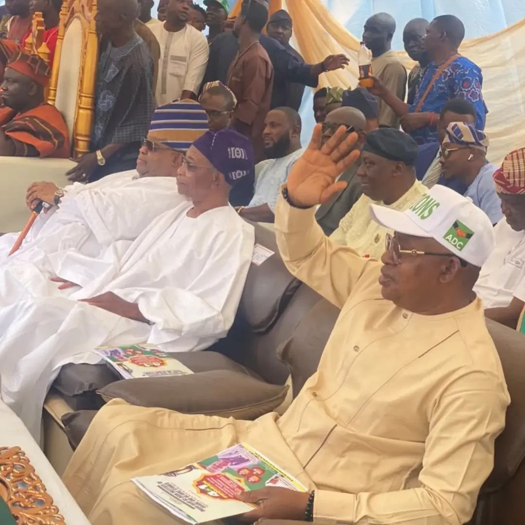 OLUWAREUBEN's tweet photo. ADC LEADERS ATTEND 16TH WALEEMATUL QUR’AN IN OYO TOWN

By Adekola Bola Adeoye

Ogbeni Rauf Aregbesola, National Secretary of the African Democratic Congress (ADC), led the party’s delegation to the 16th Waleematul Qur’an, Shahadatul Thanawiyah, 29th Anniversary, Commissioning of the School Building & ICT Centre, and Fundraising Programme of the Imam Daud Igi-Ogun Institute of Arabic and Islamic Studies in Oyo Town. He was accompanied by the ADC Oyo State Governorship Candidate, Oloye Taofeek Adegboyega Adegoke, FCA; the Oyo State Chairman, Rt. Hon. Afees Adelowo Jimoh; and other leaders of the party in Oyo State.

The ADC delegation joined Islamic scholars, traditional leaders, political leaders, community stakeholders, students, parents and other distinguished guests to celebrate the institution’s 29th anniversary, the 16th Waleematul Qur’an and Shahadatul Thanawiyah, as well as the commissioning of the new school building and ICT Centre. The occasion was held at Ori-Awo, Asipa Konbuko, Near Prison Yard, Iwo-Ate Road, Oyo, Oyo State, with His Imperial Majesty, Engr. Oba Abdulakeem Abimbola Owolade Elewu-Etu I, the Alaafin of Oyo, serving as the Royal Father of the Day.

The ADC Oyo State leadership congratulates Fadilatul Sheikh Al-Imam Daud Tijani Oladele Igi-Ogun, the management, teachers, students and the entire institute community on the successful celebration and commissioning. The occasion was a celebration of education, faith, knowledge and community development, and the ADC leadership was honoured to join other distinguished guests in marking this important milestone in the history of the institution.

ADC is my party.
Arise and Shine.
Solutions 2027.