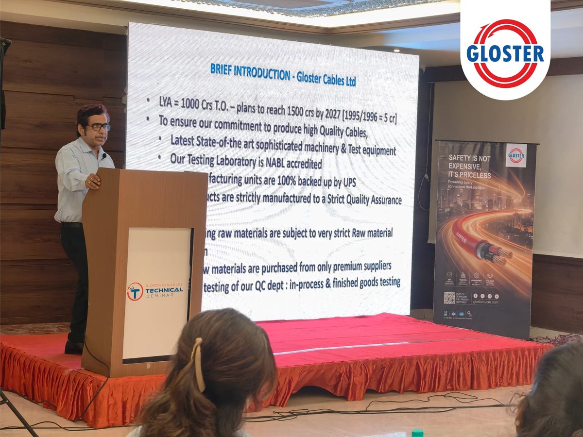 glostercables's tweet photo. Successful seminar, an opportunity to connect and share expertise.
The Hooghly PWD Divisions, Sub Divisions &amp; Associate Contractors Seminar was held on 30th September at Rupali Arcade, Chinsura, with engaging discussions &amp; valuable interactions.
#GlosterCables #cablesandwires https://t.co/Y3hpQOkdVc